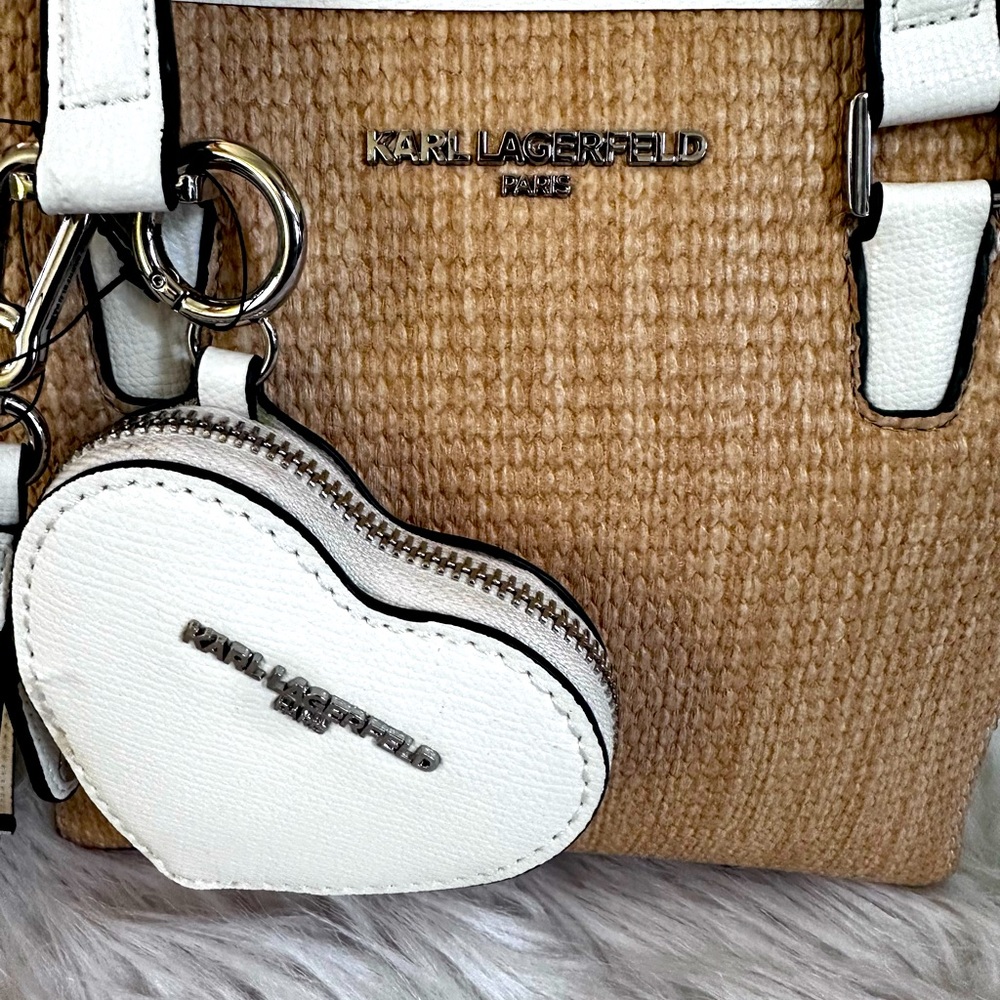 NWT Karl Lagerfeld Paris Sables Trendy‎ Cottagecore Style Crossbody Bucket Bag - Picture 2 of 7